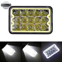 Lkt Auto Parts - Faro Delantero LED Rectangular Sellado de Alta Potencia, Amarillo, Azul, Rojo, Precio Económico, 4x6, 45 W, para Camión, Barco