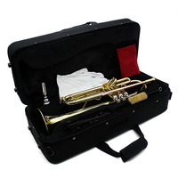Hot Sale Bb-key Wind Instruments Professional Trumpet Brass Material Gold Color Trumpet with Case