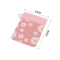 Cartera de moda para mujer con diseño floral de margaritas, set de regalo, monedero largo, monedero de corazón, tarjetero delgado para mujer