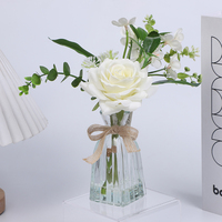 Fleurs artificielles en soie en pot avec base à effet d'eau, directement de l'usine, pour la décoration de bureau, maison, hôtel, fleurs en vrac