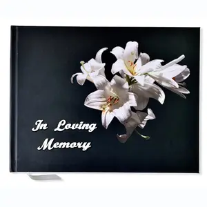 Hardcover Funeral Guest Book Custom Logo Guest Book For Reception