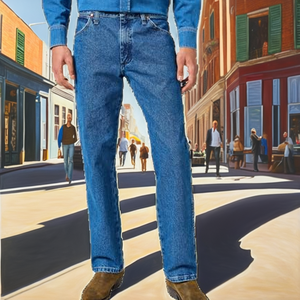 Jeans de Hombre 13MWZ, Corte Bootcut, Estilo Vintage, Transpirables, Cintura Media, Denim Lavado, Corte Regular, Pierna Recta, Azul, 34W/32L - Product Image 2