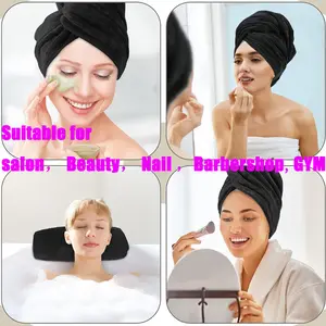 Özel Logo berber Spa Salon güzellik tırnak çok renkli havlu pembe gri pamuk ve mikrofiber el yüz havlusu