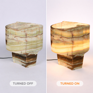 Luxury Natural Onyx Table Lamps Modern Novelty Stone Lighting Fixture 3000K Warm Light Hotel Home Commercial Interior Design - Product Image 5