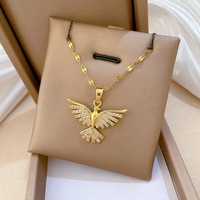 Collier polyvalent en acier inoxydable Ailes de Phénix, style sportif et luxe léger, pour banquets et mariages, style influenceur féminin