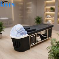 Chaise de lavage de cheveux moderne thaïlandaise pour salon de coiffure, avec fonction de moxibustion, de pédicure, de massage, de shampooing, table de massage avec vapeur