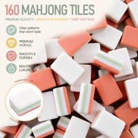 U.fun Ensemble de Mahjong Américain Personnalisé Effet Bois 160 Pièces Luxe Acrylique Épais Quatre Couches Pliable Portable Jeu de Voyage pour la Famille
