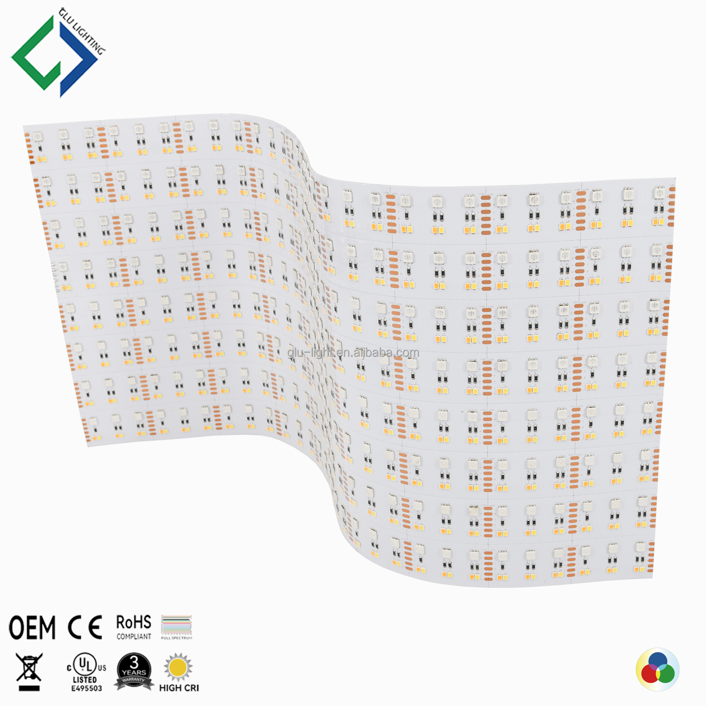 UL listed 5050 RGB Ra95 2835 hybrid CCT tunable 24V RGB chroma led sheet