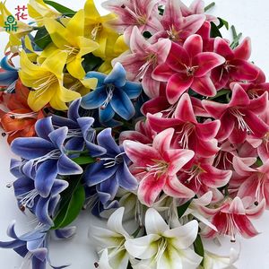 Flor de Seda Artificial 3D de Lirio con 9 Cabezas, Decoración Impermeable para el Hogar, Accesorios para Bodas, Marca Dalin Craft - Product Image 2