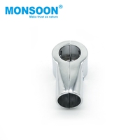 Conectores de Tubería para Muebles, Accesorios de Metal Cromado, Tubo Redondo de 25 mm, Conector de Unión, Soporte para Tubo Redondo de Armario
