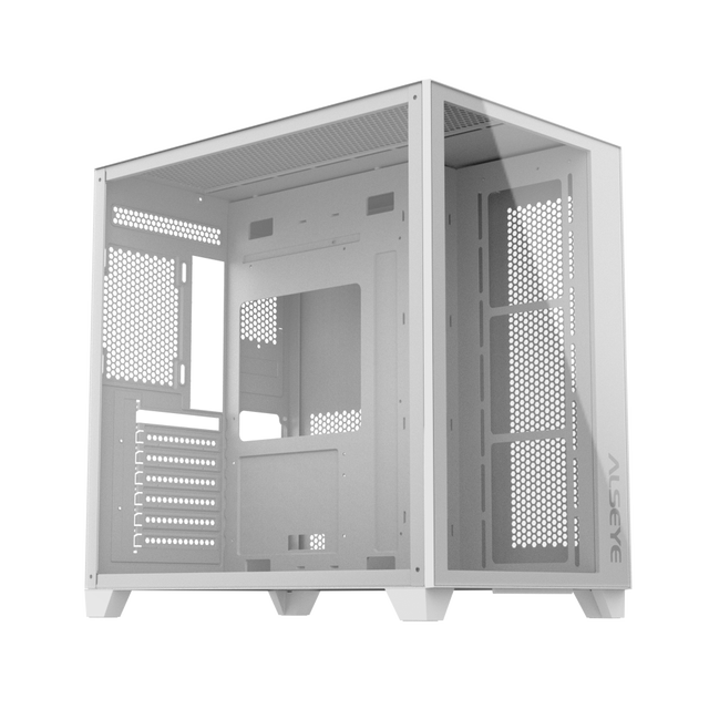 ALSEYE ITX/ATX Empty White Computer Case Knight-W Gaming PC Case With Glass Side