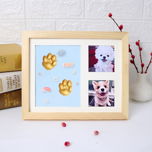 Encreur pour empreintes de pattes d'animaux, souvenir d'empreintes de mains et de pieds, empreinte de patte de <span class=keywords><strong>chien</strong></span> personnalisée, cadre <span class=keywords><strong>photo</strong></span> en bois 1 couleur, table - Product Image 2