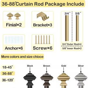 Poste de pared de cortina de metal superventas, adecuado para accesorios ajustables de paredes y ventanas en salas de estar de Casa modernas - Product Image 4