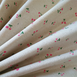 Yeni Stil Kırmızı Kiraz Yeşil Kiraz Baskılı Pamuk Keten Kumaş - Product Image 4