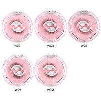 Faux cils synthétiques 3D naturels de luxe en gros, réutilisables, auto-adhésifs, application rapide et facile, en coton doux, noirs, faits à la main