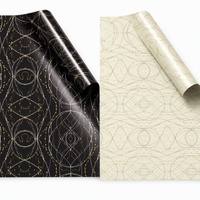 Glanzend vierkleurig bedrukt koperen cadeaupapier met Mbius-strip thema, zakelijke stijl, Valentijnsdag cadeauverpakking voor bloemenverpakkingen