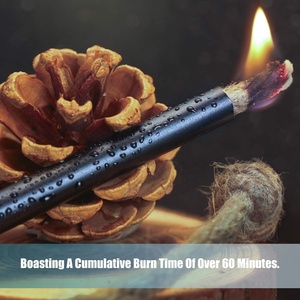 Tubo de yute <span class=keywords><strong>Tinder</strong></span>, mecha de cera impermeable, accesorio de arranque de fuego con funda de aluminio para acampar al aire libre, senderismo, suministros de senderismo - Product Image 4