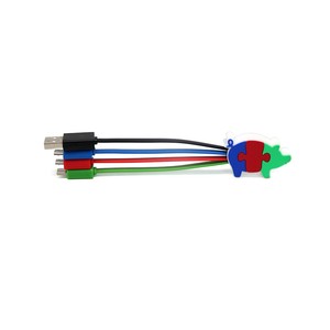 Заводской поставщик сувенирная компания подарки Мобильный телефон usb зарядный кабель с логотипом в форме мультяшных фигур дизайн на заказ - Product Image 1