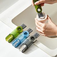 Brosse de nettoyage de bouteille de couvercle de tasse 3 en 1 Outils de nettoyage de bouteille multifonctionnels Outils de nettoyage de tasse en silicone