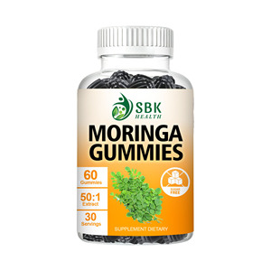 Gummies sans sucre OEM ODM au Moringa avec extrait de Moringa 50:1 pour stimuler le métabolisme et l'énergie, soutenir le système immunitaire et l'action antioxydante - Product Image 1