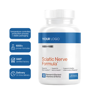 Soutien à la Marque Privée Personnalisée: Complément Formule pour Nerf Sciatique Adulte, Acide Alpha-Lipoïque et Vitamines, 120 Gélules - Product Image 1
