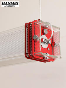 Industrielle Langstreifen-Pendelleuchten für Restaurants, Kunstvolle Rote Edelstahl-Tischlampe, Café-Beleuchtungskörper - Product Image 6