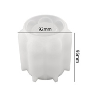 CARATTE Moule en silicone pour pot de bougie à pois bulle avec couvercle Moule pour vase de pot de fleur en béton de gypse