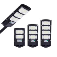 Lampu Jalan Tenaga Surya Outdoor 200W LED Sensor Gerak Tahan Air IP65 All in One Lampu Jalan Tenaga Surya untuk Taman, Tempat Parkir, Jalan Raya