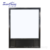 Ventana Combinada de Aluminio para Exteriores, Panel de Vidrio Fijo y Contraventana de Vidrio con Diseño Integrado para Hotel o Villa