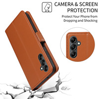 Étui portefeuille pour Samsung Galaxy S26 Ultra S25 S24 en similicuir ultra fin avec compartiment à billets et support paysage