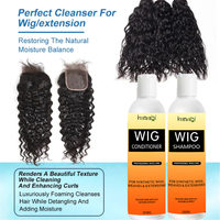 Coffret Professionnel de Shampoing et Revitalisant pour Perruques Humaines et Synthétiques Favorise la Douceur l'Éclat et le Démêlage – Outil d'Extension Capillaire
