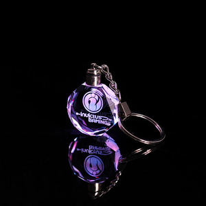 Wholesale Engraving Octagon Crystal Key Chains Custom Logo Led Crystal Keychain for Promotional Gift