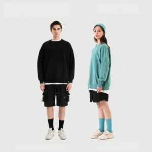 H5402 Vente en gros de sweat-shirts à col rond en coton 100% 380g avec logo brodé personnalisé, sweat-shirt pour hommes - Product Image 2