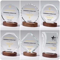 Trophée en cristal créatif sur mesure, médaille d'honneur ronde élégante haut de gamme en verre pour employés exceptionnels, gravure, origine Chine