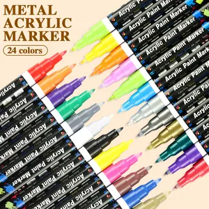 Acrylic Paint Marker Pen 24colors Set Permanent Drawing Pens For Art Suppliers