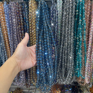 Grosir manik-manik kristal 6mm 8mm manik-manik disko kristal 96 manik bola persegi Austria manik-manik kristal transparan untuk membuat perhiasan - Product Image 2