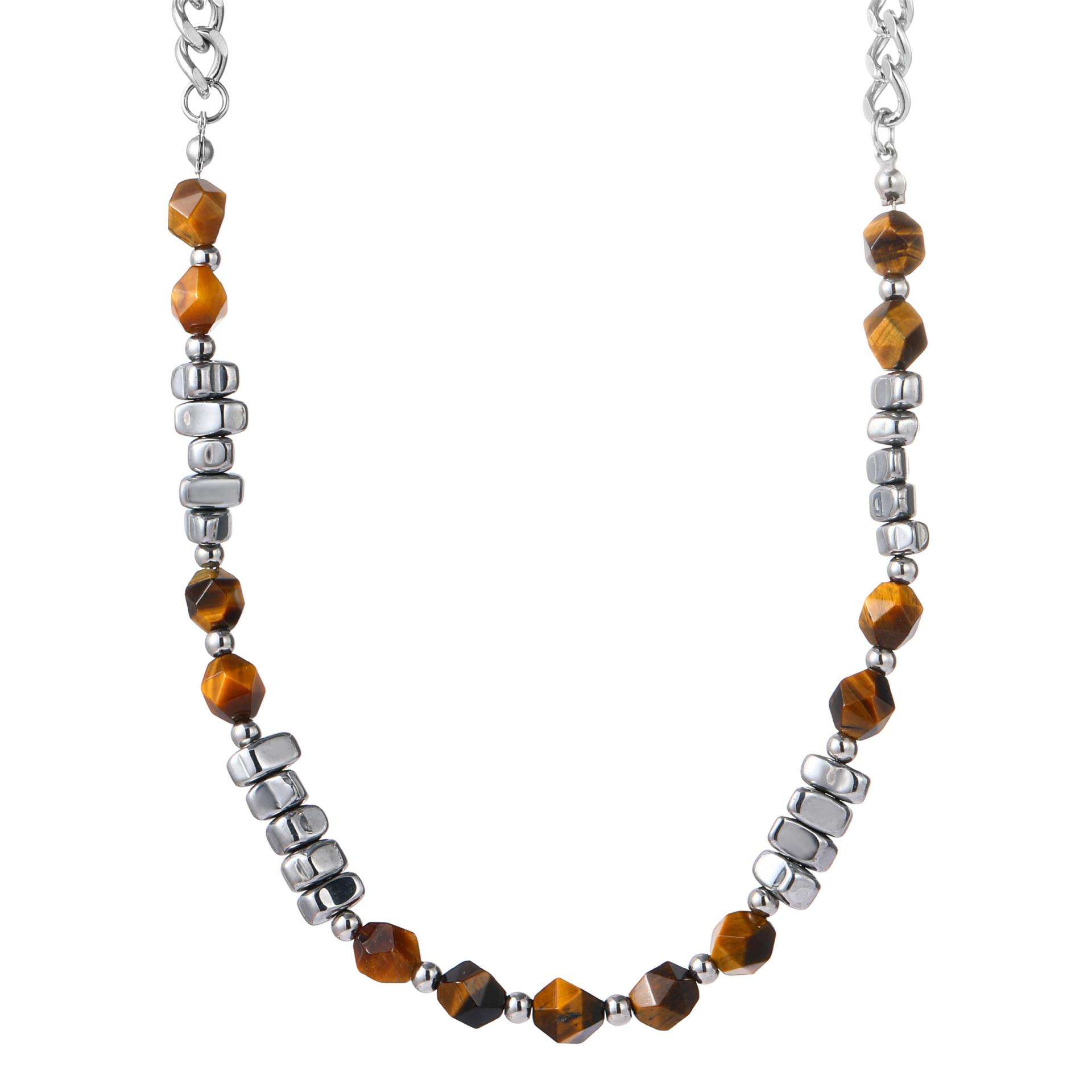 ใบหน้ารูปสี่เหลี่ยมขนมเปียกปูน, หินตาเสือ, สร้อยคอ