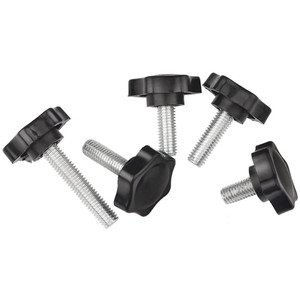 Vis à tête étoilée noire réglable en gros de Chine pour quincaillerie de meubles, poignées et boutons en plastique M4 M6 - Product Image 1