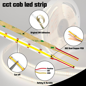 ไฟ LED แบบเส้น CCT RGBIC รุ่น Running COB LED 12V สำหรับไฟแบ็คไลท์ทีวี ไฟ LED แบบเส้นบางเฉียบ ไมโคร LED แบบเส้น - Product Image 2