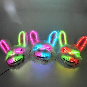 Maschera LED Spaventosa di Halloween, Maschera di <span class=keywords><strong>Orso</strong></span>, Coniglio, Coniglietto, Maschera di Peluche Insanguinata per Cosplay, Accessori per Costumi, Festa di Halloween - Product Image 4