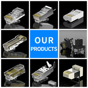 Agujero pasante <span class=keywords><strong>de</strong></span> gran tamaño CAT6A CAT7 RJ45 Conector tipo enchufe 1,3 MM 1,5 MM EZ TP CAT 7 FTP RJ45 Conector - Product Image 5