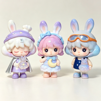 Figurines PVC Blind Box Mignonnes de Dessins Animés, Miniatures à Collectionner, Flocage Doux au Toucher, Finition Brillante, Emballage Original, Ornement de Bureau