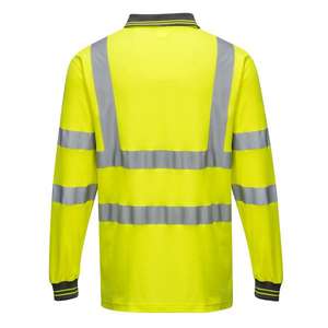 PORTWEST - S271YERXXL Polo jaune manches longues en coton Comfort-EAN 5036108290406 HI-VIS WORKWEAR - Product Image 2