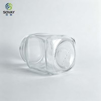 Frasco de Vidrio Cuadrado Reutilizable de 350 ml, Ideal para Miel, Mermelada, Especias, Fabricación de Velas y Exhibición en Estantes de Venta al por Menor