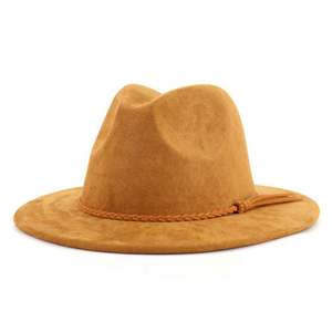 Chapeaux Fedora unisexes en daim à large bord, style gentleman, pour fêtes et affaires, vente en gros pour la saison hivernale - Product Image 1
