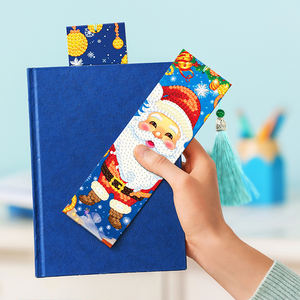 Kerst Diamond Painting Bookmarks Zacht Lederen Boeken Leesbenodigdheden Santa Claus Crystal Diamond Art Bookmarks - Product Image 6