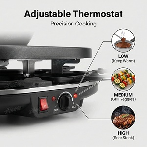 Grill de table multifonctionnel 3 en 1 antiadhésif pour l'intérieur, grill électrique à <span class=keywords><strong>raclette</strong></span> pour 8 personnes - Product Image 3