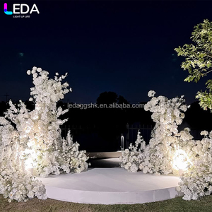 LEDA <b>Wedding</b> Party Events Decoration High Quality White Round Detachable Large Acrylic Stage - Product Image 1
