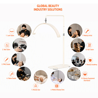 Lampe LED FOSOTO 28 pouces en forme de lune pour extensions de cils, éclairage LED pour maquillage, photographie et beauté