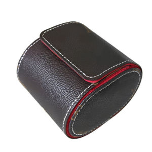 Boîte de rangement ovale pour montre, en PU marron, avec doublure en daim, emballage Loui Vuiton avec fermeture à bouton - Product Image 3